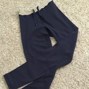 Aerie Navy Leggings with Striped Waistband